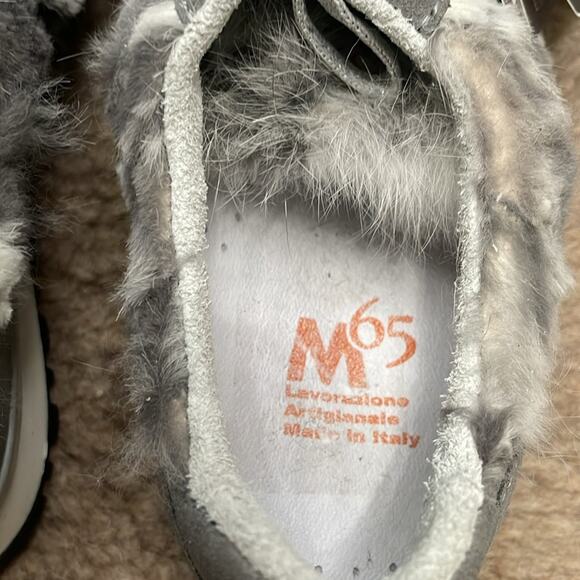 La Montelliana M65 Rabbit Fur Sneakers Gray Size 42 New Retails $660 - Picture 5 of 9